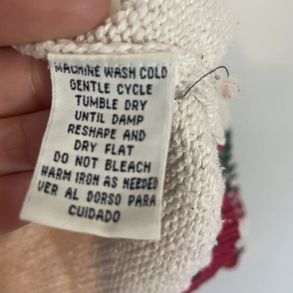 Yarnworks Vintage Full Zip Christmas Tree Cardigan Sz M Fair Isle Knit Womens - Picture 6 of 9